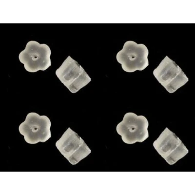 Image of Aeromdale 100pcs Earring Safety Backs Rubber Petal Style Wire Stopper