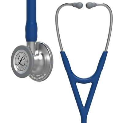 Image of 3M Littmann 6154 Cardiology IV Stethoscope, Standard Finish Chestpiece, Navy Blue Tube