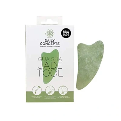Image of Daily Concepts Jade Gua Sha Facial Tool to Help Sculpt Features by Stimulating The Face and Leaving Brighter Glowing Skin, Safe for All Skin Types 107g