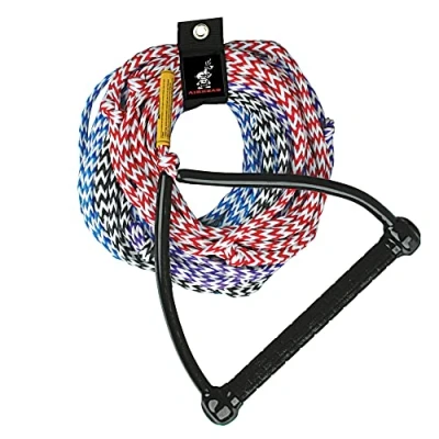 Image of Airhead Water Ski Rope, 4 Section for Skis, Wakeboards and Kneeboards, Black, 75 ft Length