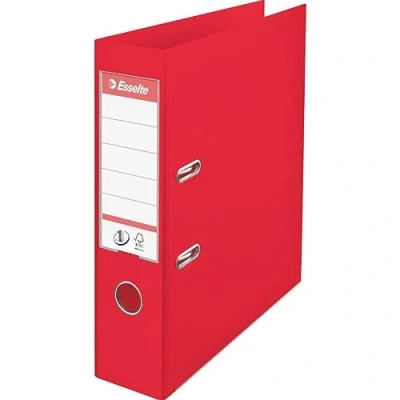 Image of Esselte, A4 Lever Arch File, 75 mm Spine, 500 sheets Capacity, PP, Plastic Cover, No. 1 Mechanism, Files &amp; Folders, Red, 5 Pack, 162530