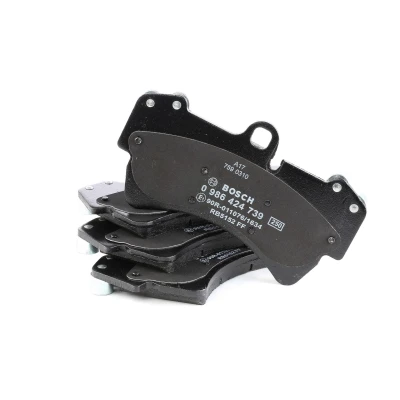 Image of 4L0698151B, 4L0698151C, 7L0698151G, 7L0698151J, 7L0698151P Brake pad set BOSCH 0 986 424 739 Low Metallic with anti squeak plate VOLKSWAGEN: Touareg I