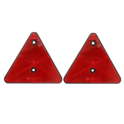 Image of Red Rear Reflectors Triangle Reflective For Gate Posts Screw Fit Boat Truck Motorcycle Trailer
