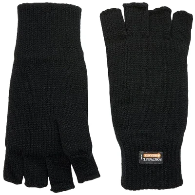 Image of Portwest Fingerless Knit Insulatex Glove, Size: One Size, Colour: Black, GL14BKR