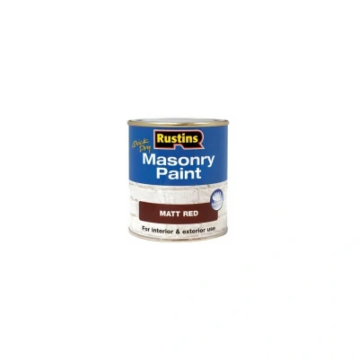 Image of Rustins Quick Dry Masonry Paint Matt Red 500ml RUSMASPR500