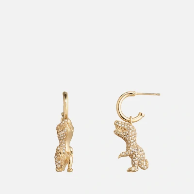 Image of Coach Rexy Crystal and Gold Tone Earrings