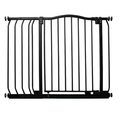 Image of Bettacare Curved Top Dog Gate, 107cm 116cm, Matt Black, Pressure Fit Pet Gate for and Puppy, Barrier, Easy Installation