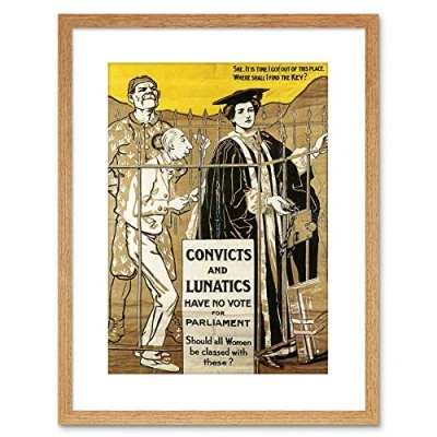 Image of Wee Blue Coo VINTAGE AD POLITICAL CONVICT LUNATIC WOMEN SUFFRAGE UK FRAMED PRINT F97X5907