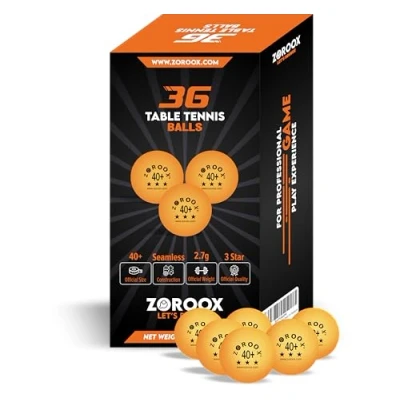Image of ZOROOOX High Performance 3 Star Table Tennis Balls Pack of 9, 18, 36 or 72 Orange White 40+ ABS Competition Grade Ping Pong (Pack Balls, Orange)