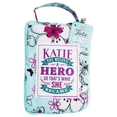 Image of History and Heraldry Katie Became A Hero Mint Green Floral 16 x 14 Polyester Fabric Tote Handbag