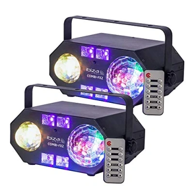 Image of 2x Ibiza Light Combi FX2 Multi Effect Disco DJ Lighting Strobe UV Astro Water