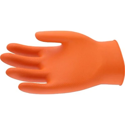 Image of UCI DG Maxim™ Premium Extra Thick NBR Nitrile Disposable Gloves 50&#039;s Tattoo (Medium, Orange)