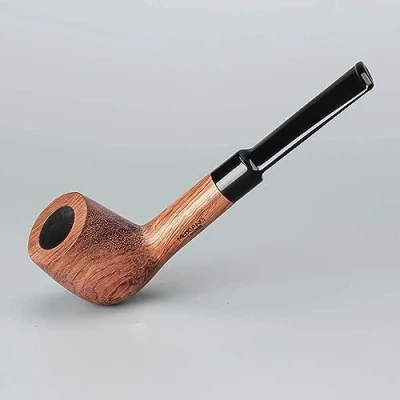 Image of Wooden Pipe Tobacco Cigarettes Cigar Flute Classic Bend Bucket Rosewood Pipe, Two Pipes Smoking Men&#039;s