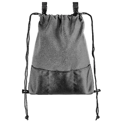 Image of ZAMBOO Buggy Organiser Bag with Multiple Compartments and Pram Attachment Strap Multi Purpose Drawstring Backpack Grey/Black