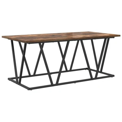 Image of vidaXL Coffee Table Smoked Oak 100x50x40 cm Engineered Wood and Metal
