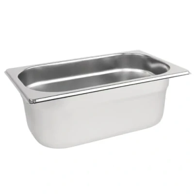 Image of Vogue Gastronorm Pan 1/4, Stainless Steel Tray, Depth: 100 mm, Capacity: 2.5 Litres, Hot and Cold Food Storage Container, Bain Marie Compatible, Lid Sold Separately, K819