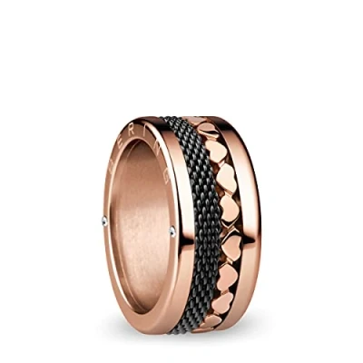 Image of BERING Exchangeable Ring Combination for Women in Rose Gold and Black with the Distinctive Twist Change System, Yangtze
