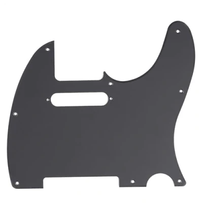 Image of Musiclily 8 Hole Tele Pickguard Scratch Plate for Fender USA/Mexican Standard Telecaster Modern Style Electric Guitar, 1Ply Matte Black