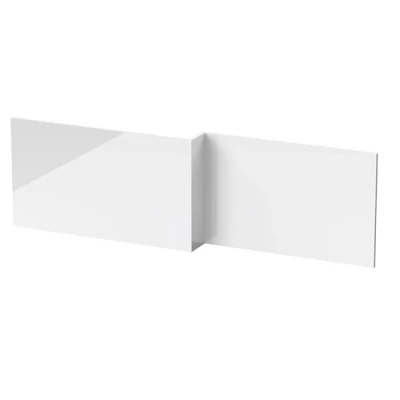 Image of 1800mm Waterproof Square Shower Bath Front Panel Gloss White