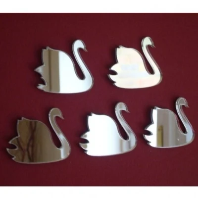 Image of Super Cool Creations Pack of 10 x Swan Mirror 4cm 3cm