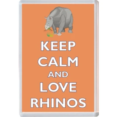 Image of Keep Calm and Love Rhinos Novelty Jumbo Fridge Magnet