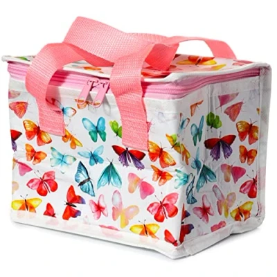 Image of Puckator Cool Lunch Bag Pick of The Bunch Butterfly Design Made Out Recycled Plastic Bottles Insulated for Women Men Children Box Work &amp; School Beach Picnic Accessories