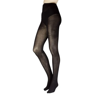 Image of Women&#039;s 1 Pair Charnos Organic Cotton Plain Tights Black Small / Medium