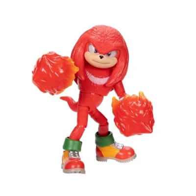Image of Sonic The Hedgehog 3 Movie Fire Fist Knuckles Toy Figure by Jakks Pacific, Stands 5 / 13 cm Tall, Highly Articulated for Boys/Girls, Officially Licensed Movie, Suggested Ages 3+