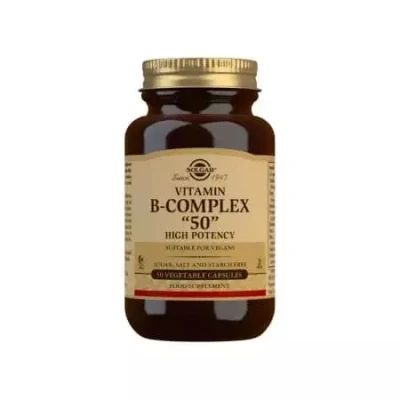 Image of Solgar Vitamin BComplex 50 High Potency Vegetable Capsules Pack of