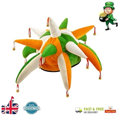 Image of HENBRANDT St Patrick&#039;s Day Decoration, Accessories &amp; Costume (Irish Jester Hat with Bells)
