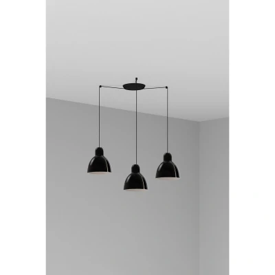 Image of Venice 3 Light Cluster Pendant Ceiling Shiny Black