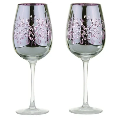 Image of Artland Filigree Wine Glasses Lilac Set of 2