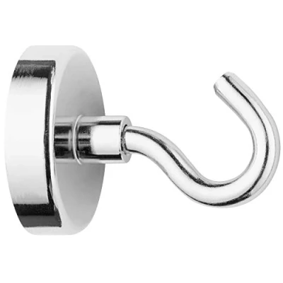 Image of Westcott E 10830 00 Magnetic Hook Neodymium 48 mm Holds up to Approx. 60 kg, Silver