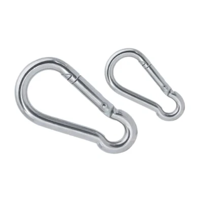 Image of 2 size Snap Hooks, 304 Stainless Steel Spring Hook Carabiner, 40mm &amp; 60mm Quick Link Carabiner Clips for Camping, Fishing, Hiking, Traveling, Backpack, Dog Leash, Keychain Set of 4