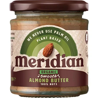 Image of Meridian Foods Organic Almond Butter Smooth 100% Nuts 170g (Pack of 6)