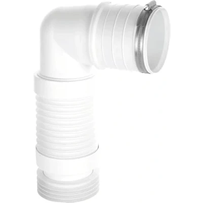 Image of McAlpine Short 90 Degree Back to Wall Flexible WC Connector 110mm Outlet CON8F18 BTW