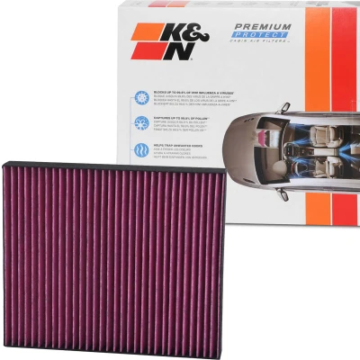 Image of 13271190, 13271191, 13503675, 52420930, 52425938 Pollen Filter K&amp;N Filters DVF5004 Activated Carbon 240mm 35mm Square VAUXHALL: Insignia Mk1