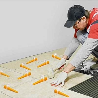Image of 400PCS Tile Leveling System, 2 mm Spacer Clips DIY Tiles Leveler Spacers for Ceramic and Stone Installation, mat Floor Wall System