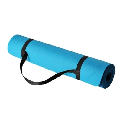 Image of Amazon Basics TPE Exercise Yoga Mat with Carrying Strap, 0.6 cm Thick, Aqua