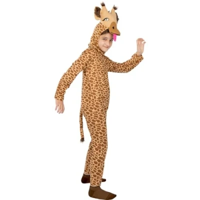 Image of Funidelia Giraffe Costume for boys &amp; girls Animals, Desert Costumes kids, accessory fancy dress props Halloween, carnival parties Size 10 12 years Brown