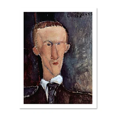 Image of Wee Blue Coo Amedeo Modigliani Portrait Of Cendras Old Master Painting Large Framed Art Print Poster Wall Decor 18x24 inch