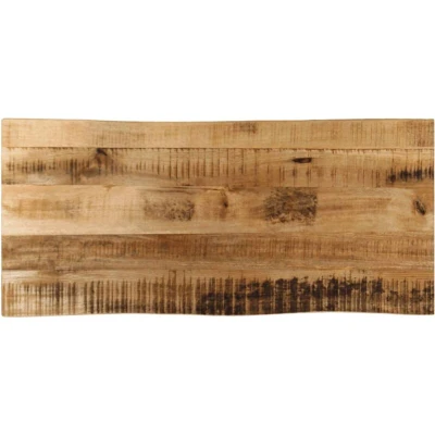 Image of vidaXL Solid Mango Wood Live Edge Table Top 100x40x2.5 cm Replacement with Oak Finish and Rustic Design for Living Room/Indoor Use Brown Easy to Clean
