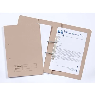 Image of Exacompta Guildhall pocket Spiral File, 420gsm, Foolscap, Left hand Buff, Pack of 25,Yellow