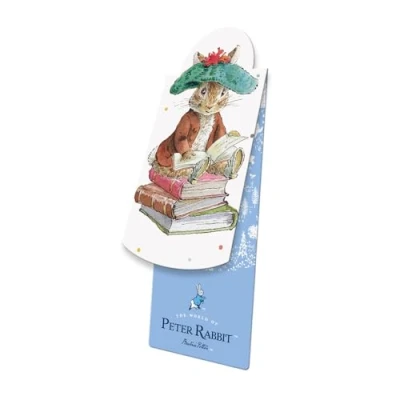 Image of Beatrix Potter Peter Rabbit Magnetic Bookmark Benjamin Bunny with Book on Lap