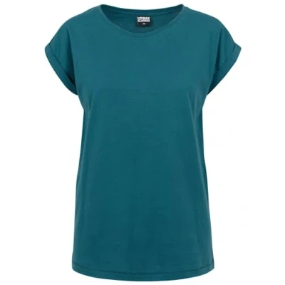 Image of Urban Classics Extended Shoulder Basic Tshirt, Women&#039;s, Size: Medium, Teal
