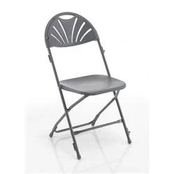 Image of Titan Linking Fan Back Folding Chair Charcoal TCFAFC2LK C