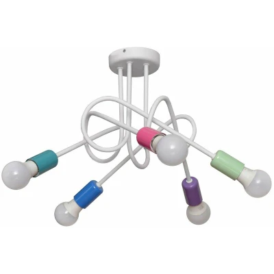 Image of Oxford Multi Arm Semi Flush Ceiling Light White, Coloured 60cm