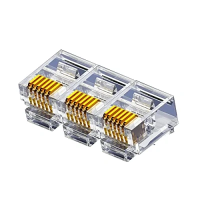 Image of VIVOCH 100 Pcs RJ11 RJ12 6P6C Telephone Connectors, Modular Plugs