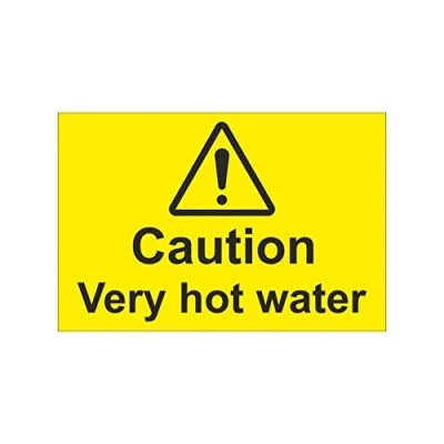 Image of Caution Very Hot Water Sign 75mm x 50mm Self Adhesive