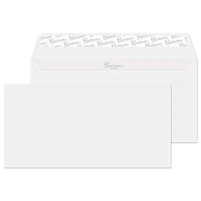 Image of Blake Premium Business DL 110 x 220 mm 120 gsm Peel and Seal Wallet Envelopes (36882) Diamond White Smooth Pack of 500